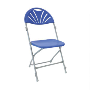 zlite fan back folding chairs in blue