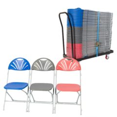 40 Fan Back Folding Chairs and Trolley