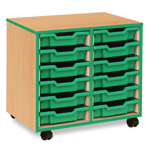Coloured Edge 12 Tray Storage Unit