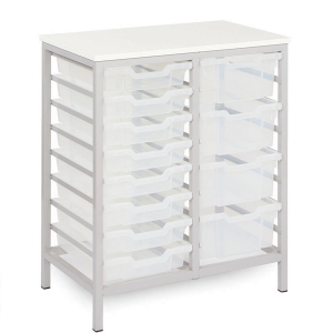 static mobile 16 tray storage unit