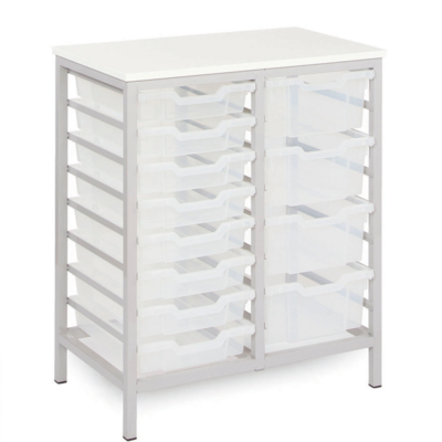 static mobile 16 tray storage unit