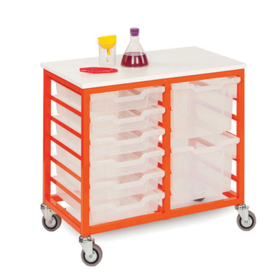 mobile metal 12 tray storage unit