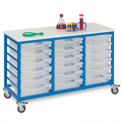 mobile metal 18 tray storage unit