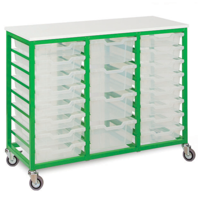 mobile metal 24 tray storage unit