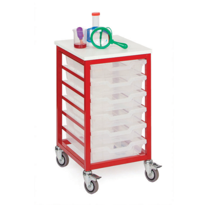 mobile metal 6 tray storage unit