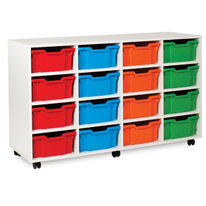 White Storage Deep Tray Unit