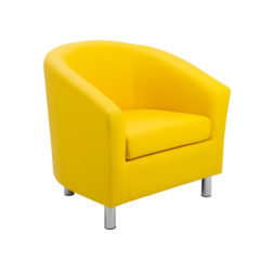 Tub Armchair With Metal Feet – Yellow