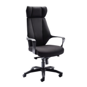 Rocky High Back Fabric Chair – Black