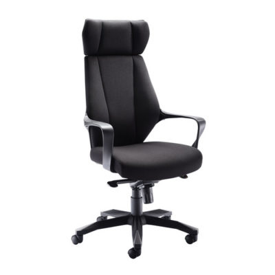 Rocky High Back Fabric Chair – Black