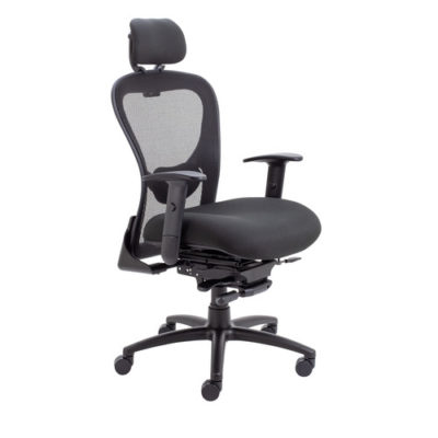 Strata High Back Chair With Seat Slide – Black