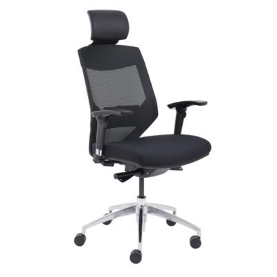 Vogue High Back Chair With Headrest – Black